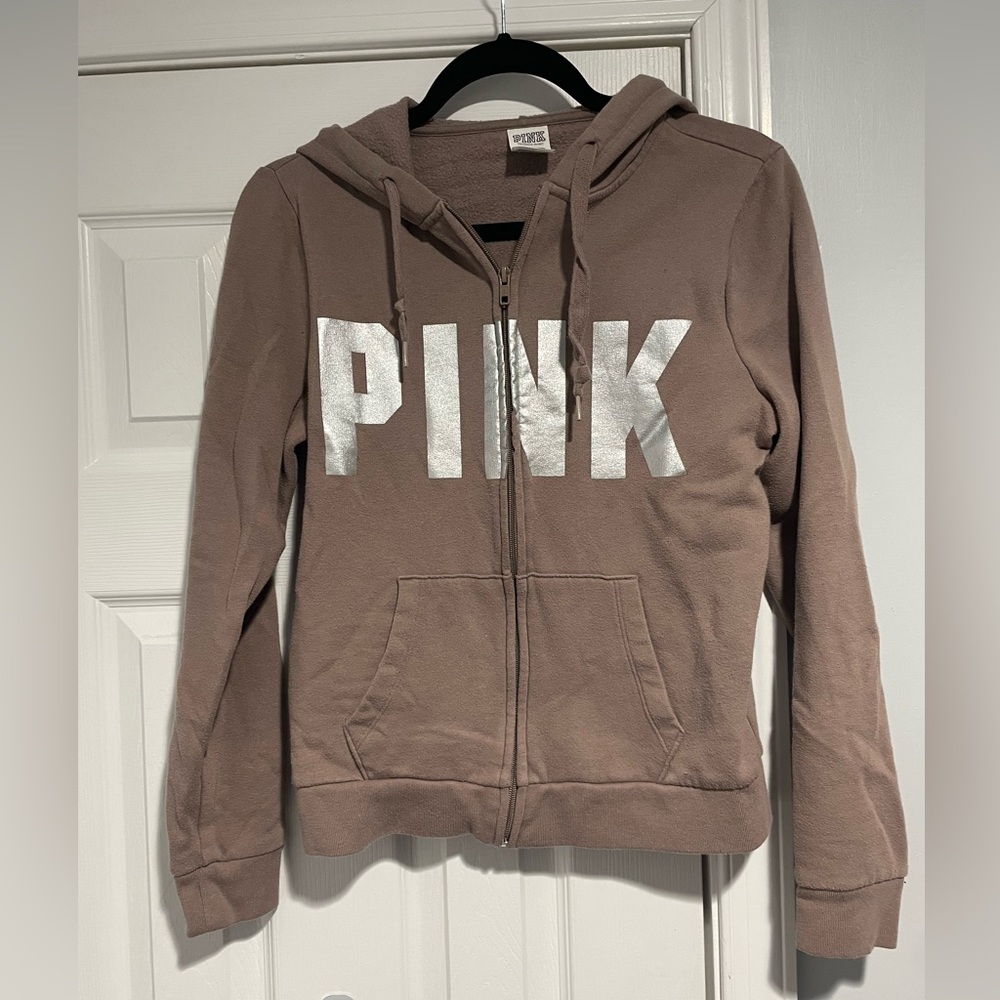 PINK Victoria's Secret Mauve Zip-Up Hoodie & Sweatpants Set